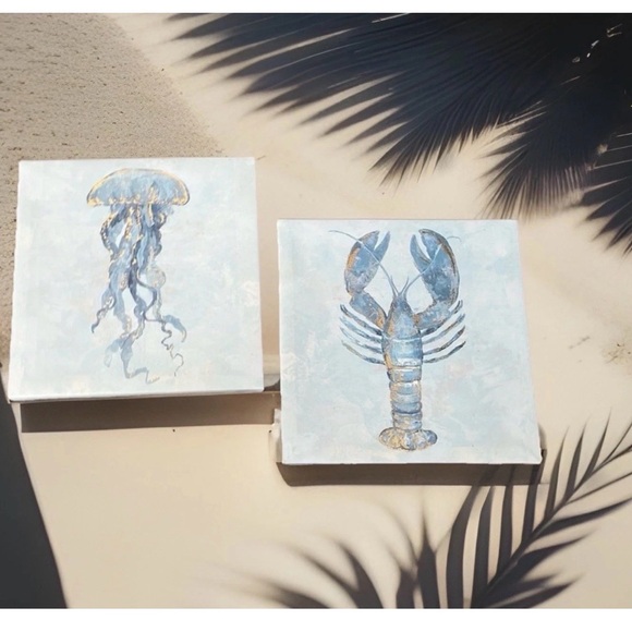 Ocean Life-Beach-Nautical Canvas Art 2pcs Set ~NEW~ Art~Wall Art Set - Picture 2 of 10